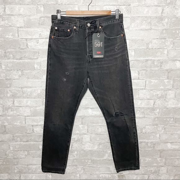 Levi's 501 High Rise Skinny Jeans Black Mail NWT - Picture 9 of 12